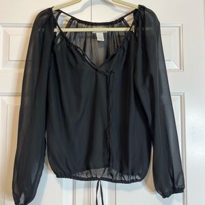 Black Sheer Shirt Size M